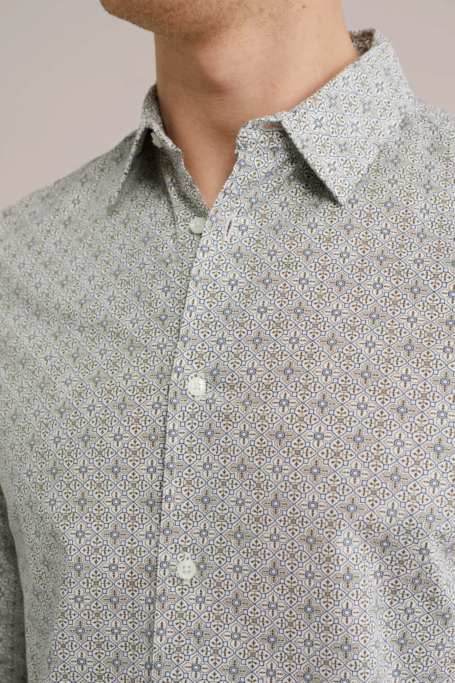 Poplin overhemd met dessin