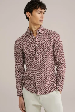Poplin overhemd met dessin