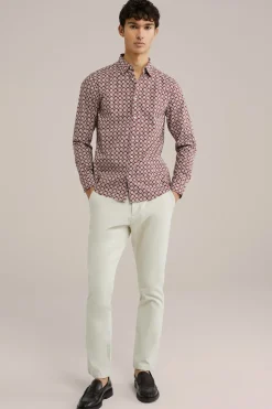 Poplin overhemd met dessin