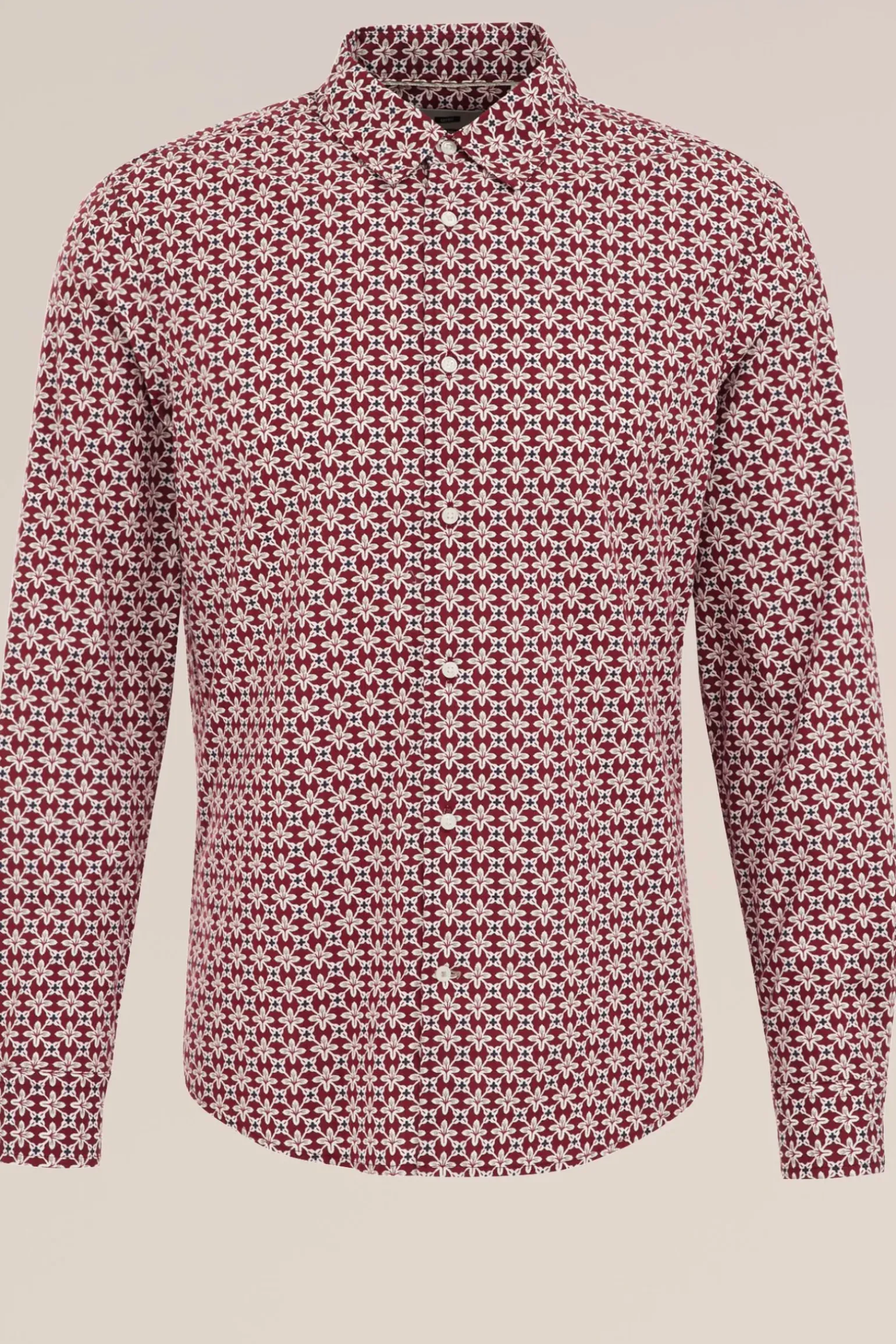 Poplin overhemd met dessin