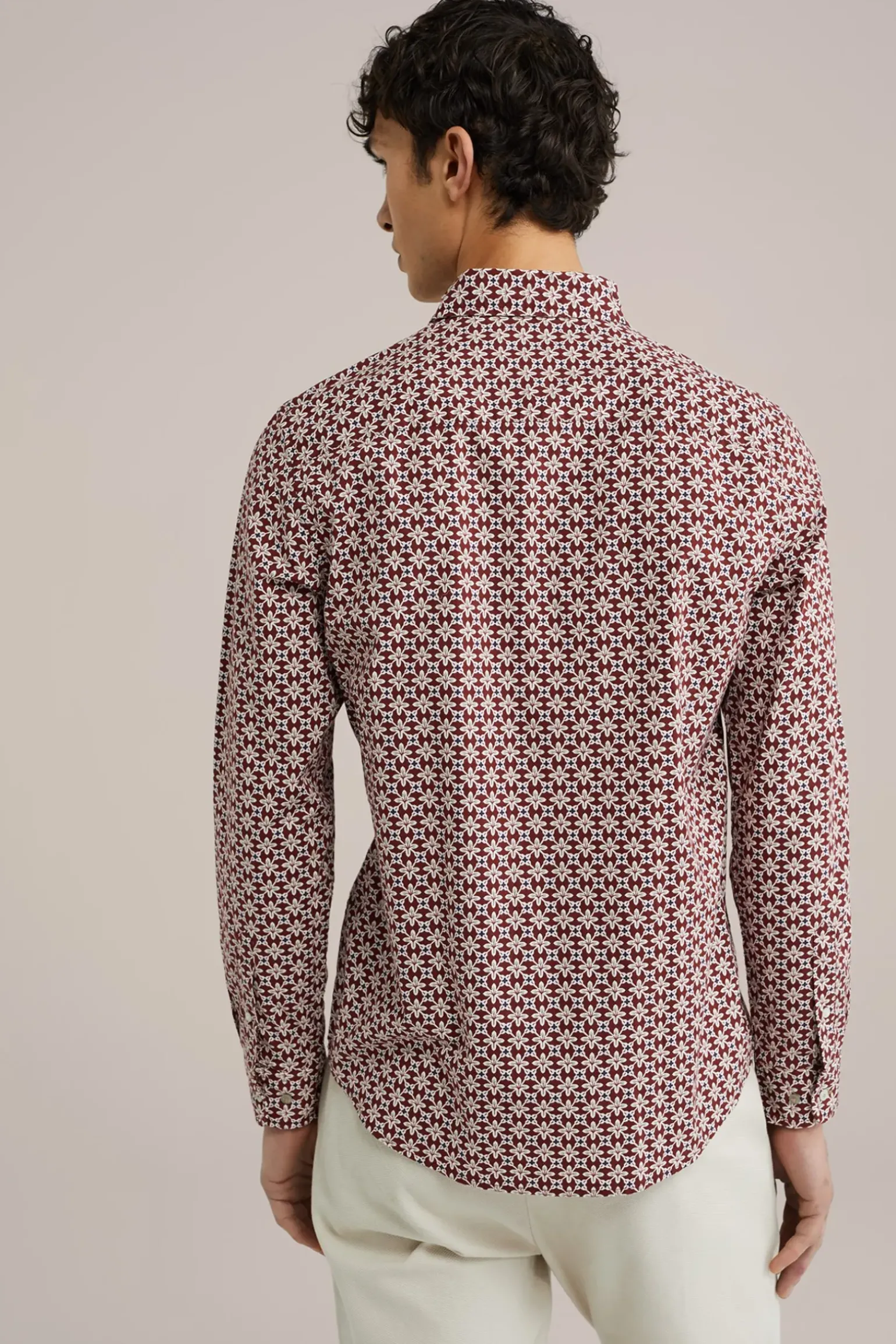 Poplin overhemd met dessin