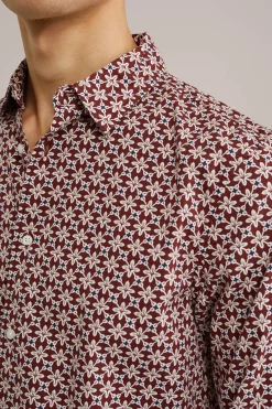 Poplin overhemd met dessin