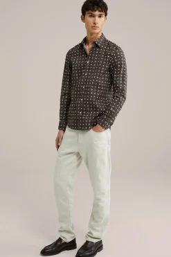 Poplin overhemd met dessin