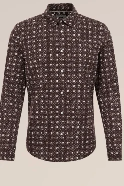 Poplin overhemd met dessin