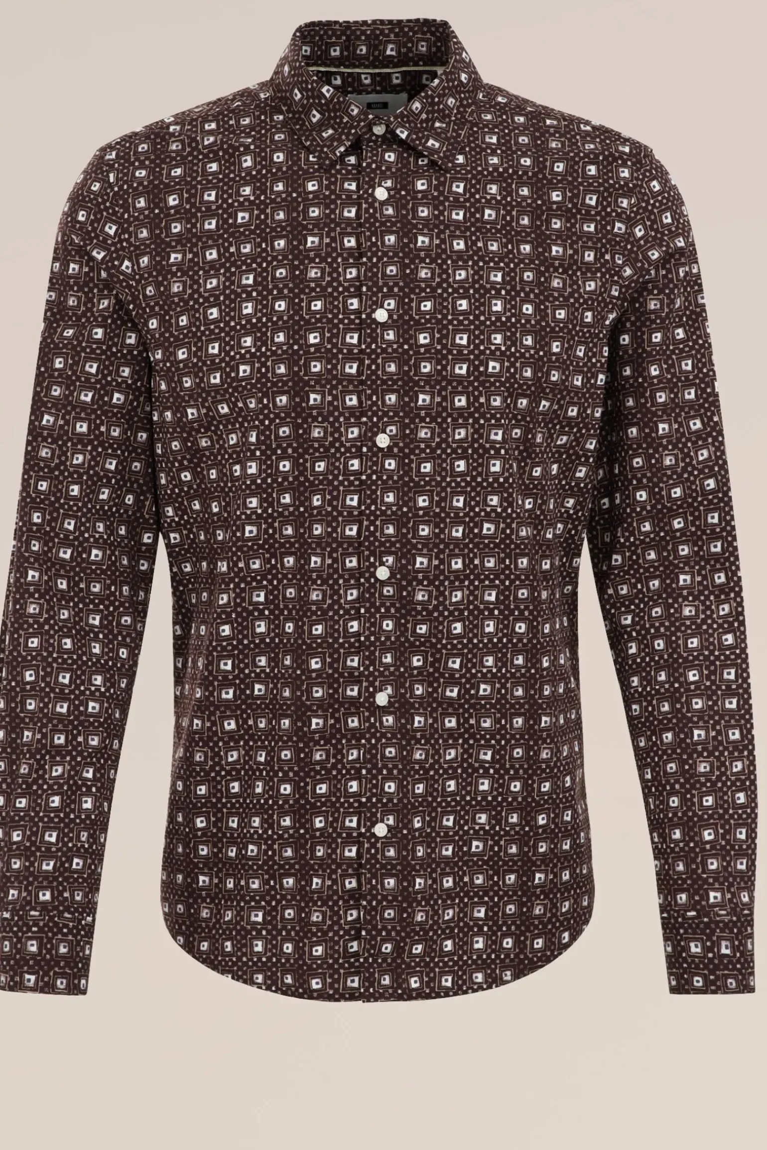 Poplin overhemd met dessin