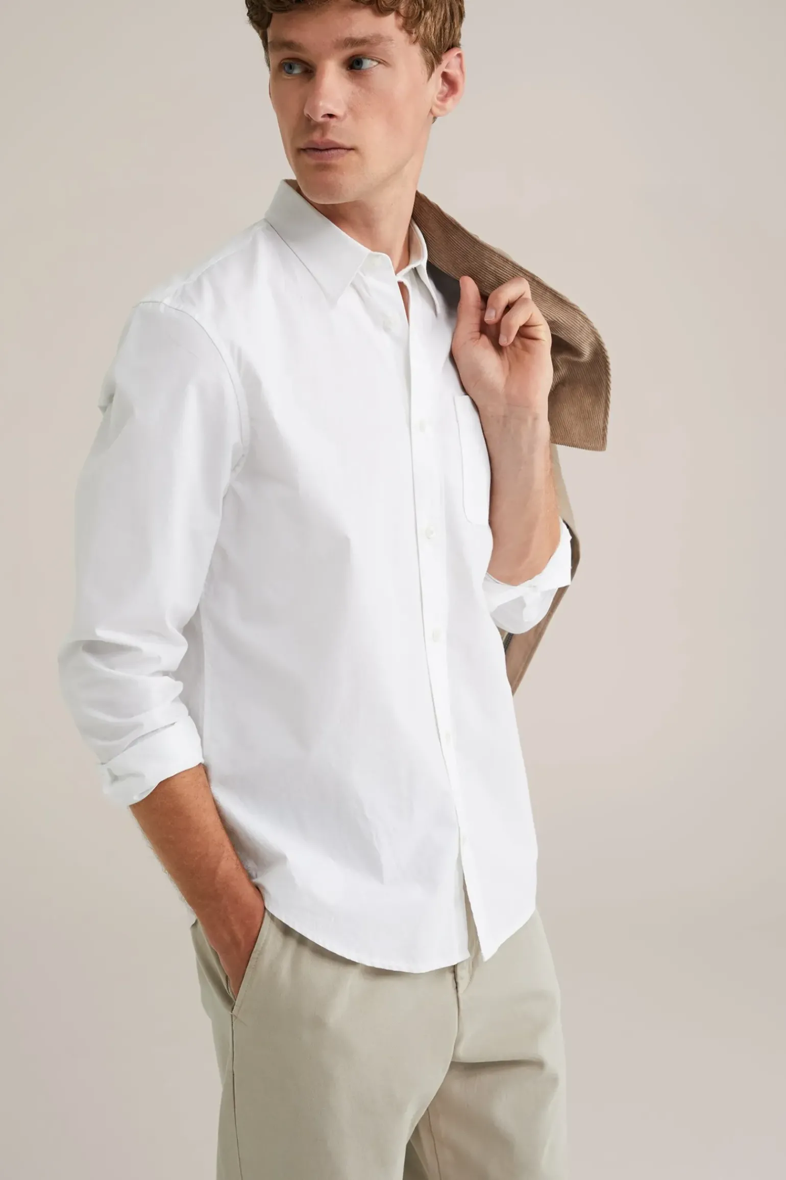 poplin overhemd met stretch