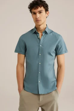 poplin overhemd met stretch