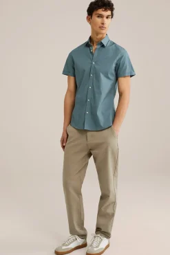 poplin overhemd met stretch
