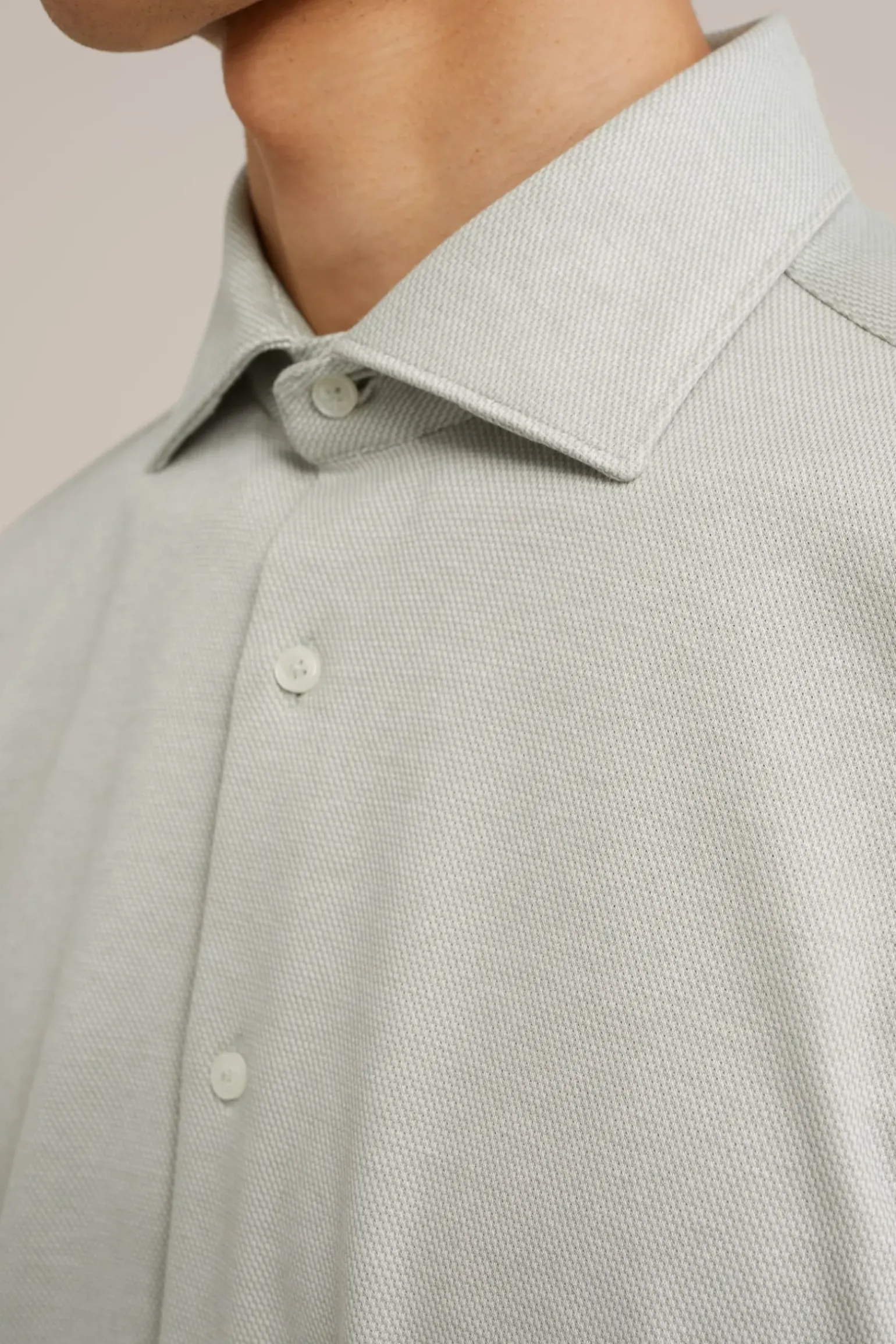 premium gebreid overhemd met stretch