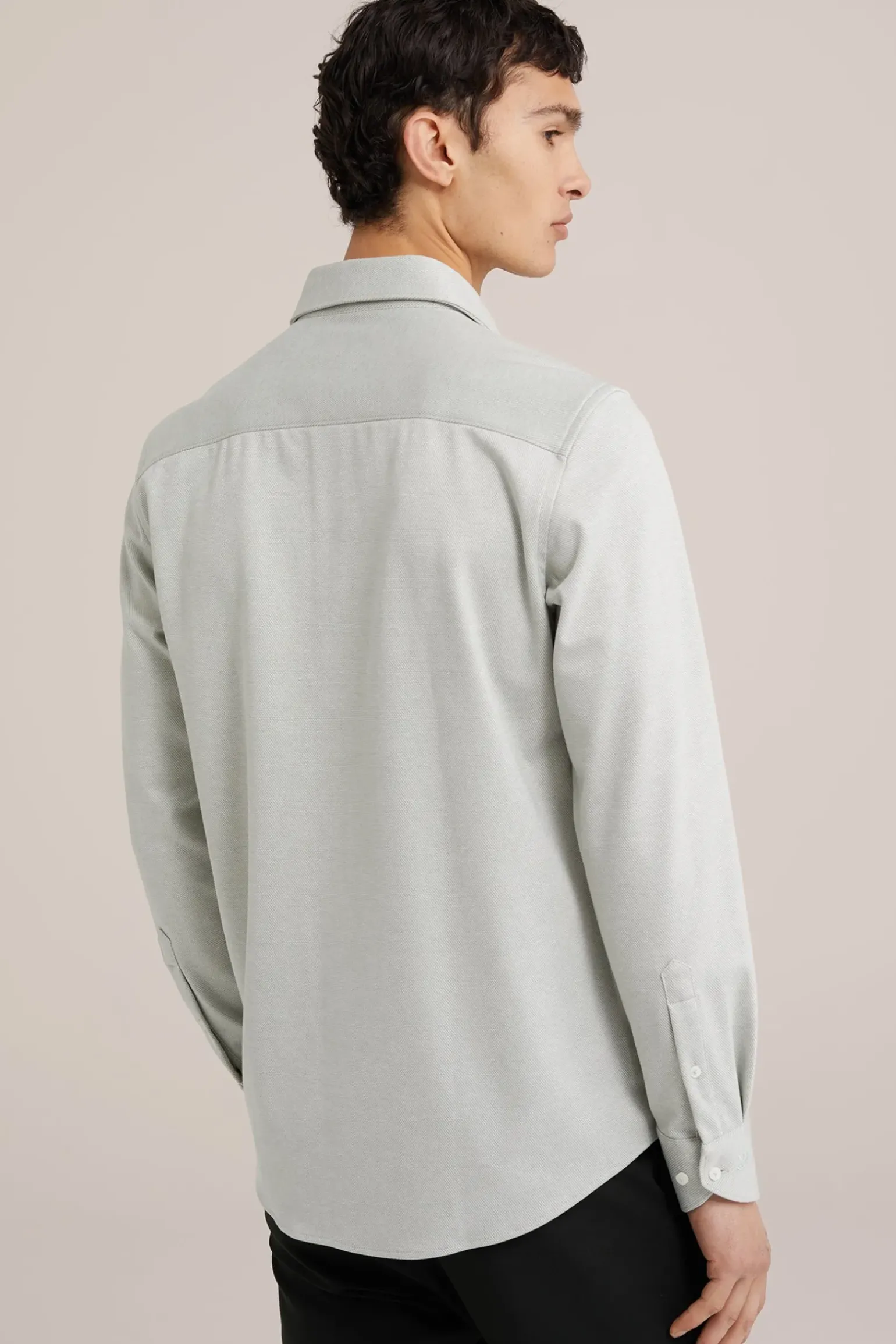 premium gebreid overhemd met stretch