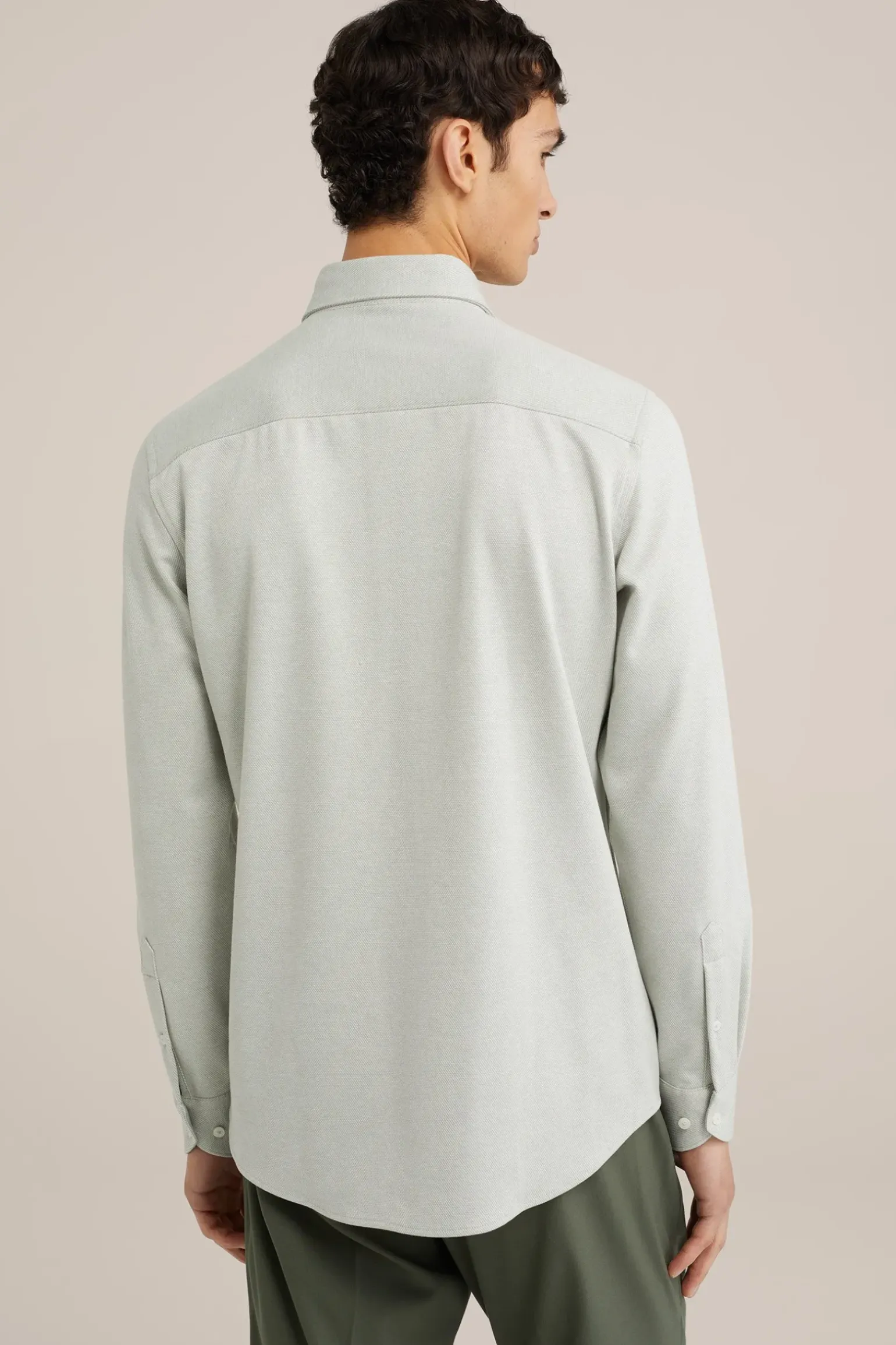 premium gebreid overhemd met stretch