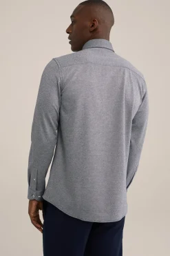 premium gebreid overhemd met stretch