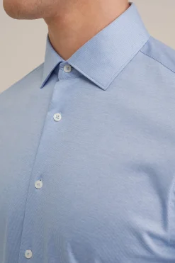premium jacquard gebreid overhemd met structuur