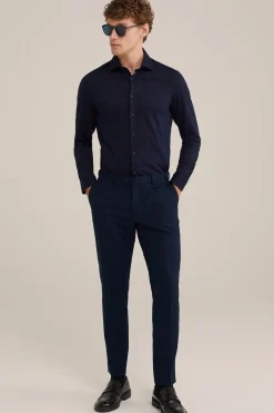 premium jacquard gebreid overhemd met structuur