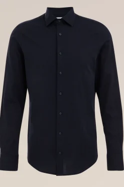 premium jacquard gebreid overhemd met structuur