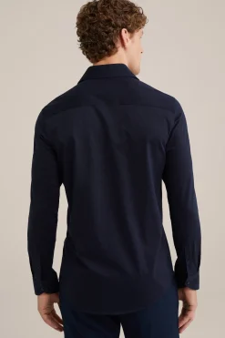 premium jacquard gebreid overhemd met structuur