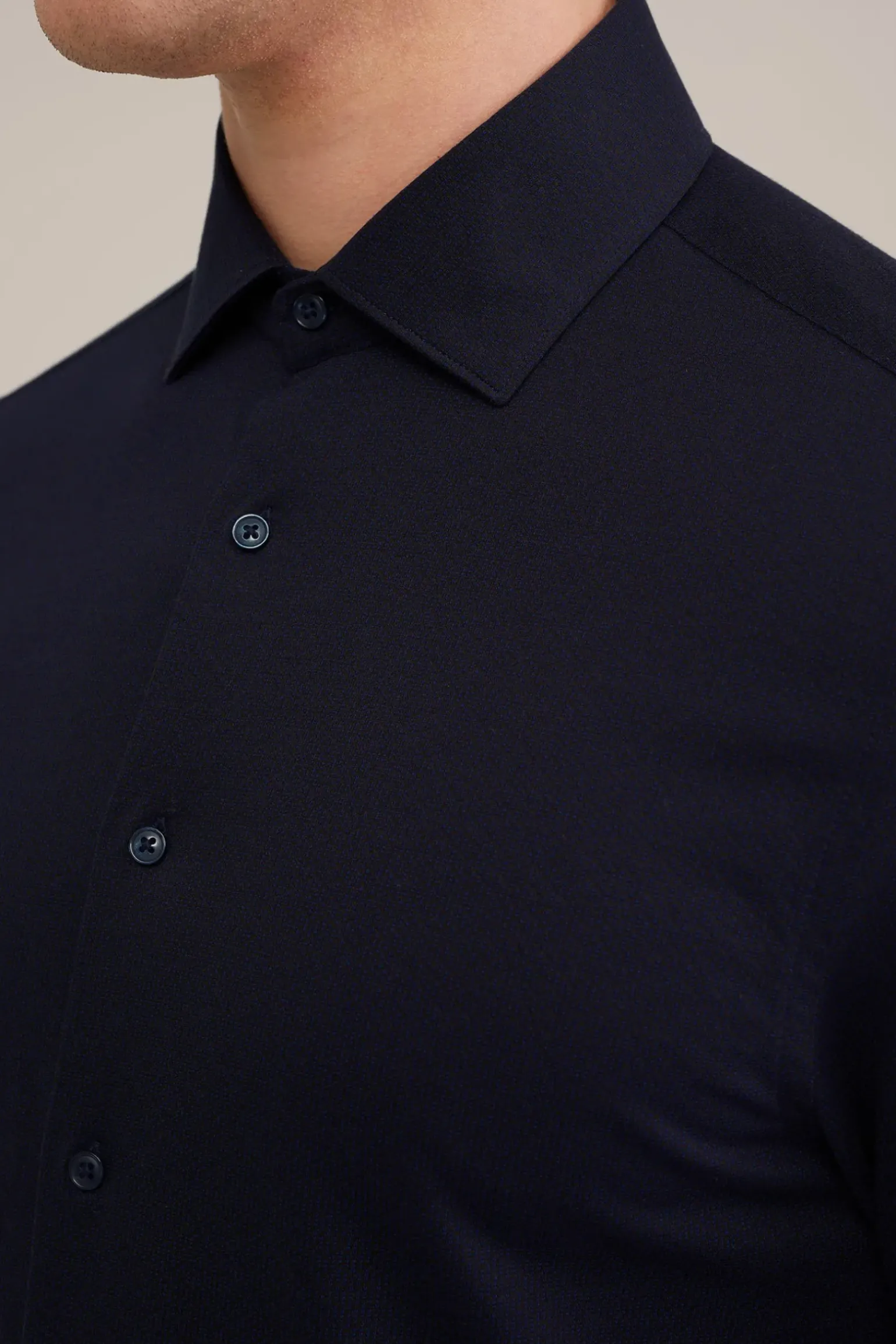 premium jacquard gebreid overhemd met structuur