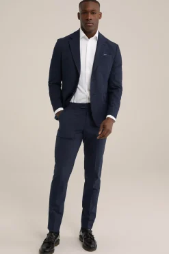 premium slim fit pantalon met ruitdessin