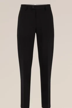 Premium slim fit pantalon van wolmix met structuur