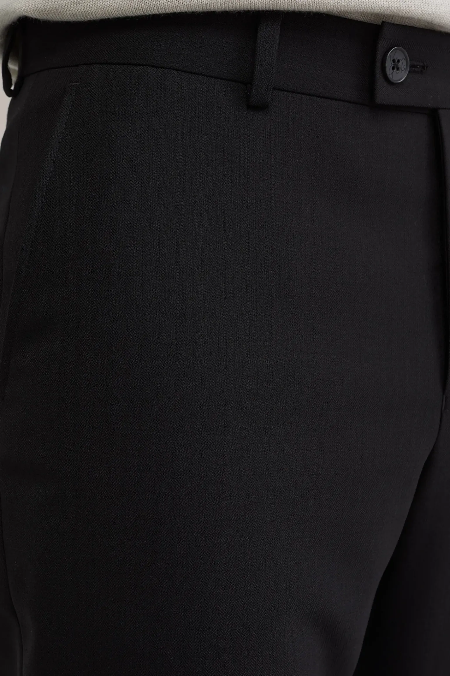 Premium slim fit pantalon van wolmix met structuur