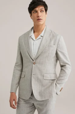 regular fit blazer van linnenmix