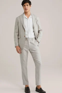 regular fit blazer van linnenmix