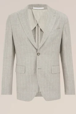 regular fit blazer van linnenmix