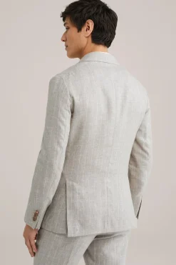 regular fit blazer van linnenmix