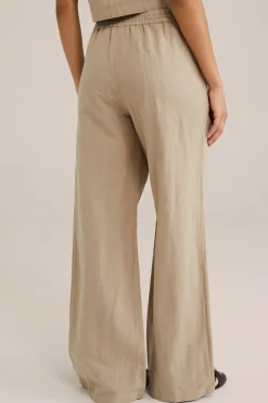 Regular fit broek van linnenmix