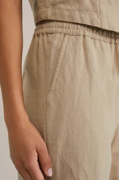 Regular fit broek van linnenmix