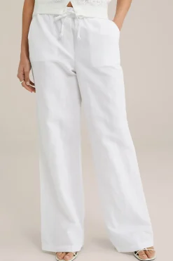 Regular fit broek van linnenmix