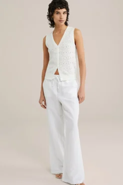 Regular fit broek van linnenmix