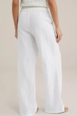 Regular fit broek van linnenmix