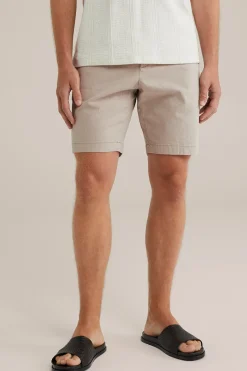 Regular fit chinoshort met structuur