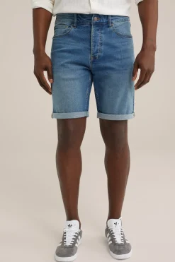 regular fit denimshort met stretch