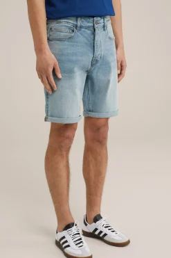 regular fit denimshort met stretch