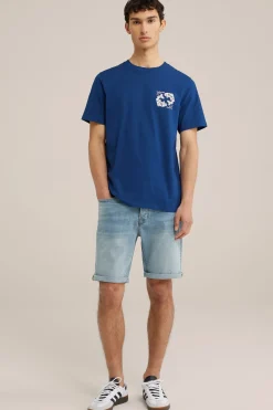 regular fit denimshort met stretch