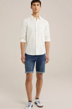 regular fit denimshort met stretch