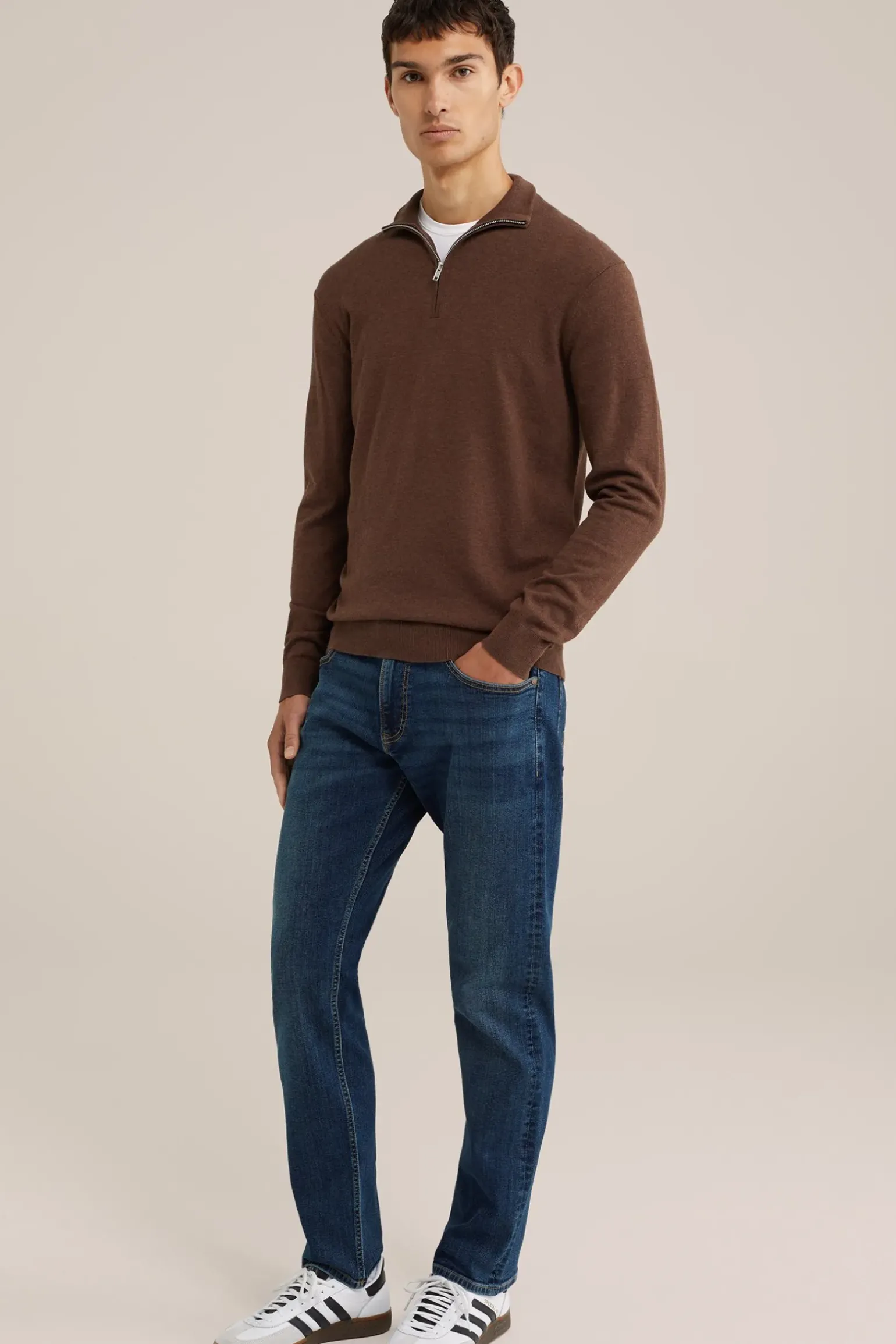 regular fit jeans met medium stretch