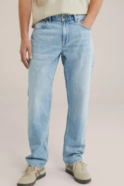 regular fit jeans van linnenmix