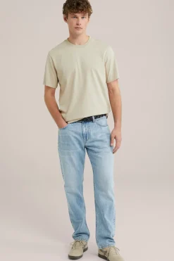 regular fit jeans van linnenmix