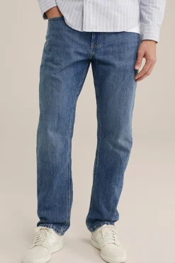 regular fit jeans van linnenmix