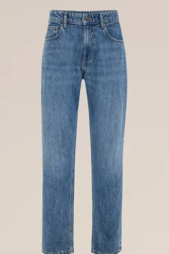 regular fit jeans van linnenmix