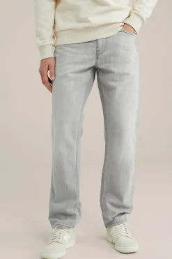 regular fit jeans van linnenmix