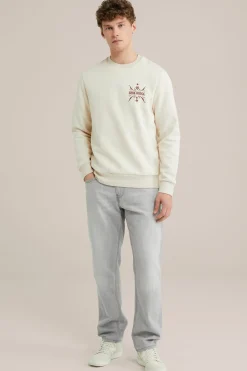 regular fit jeans van linnenmix
