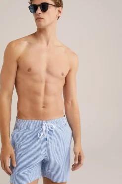regular fit seersucker zwembroek
