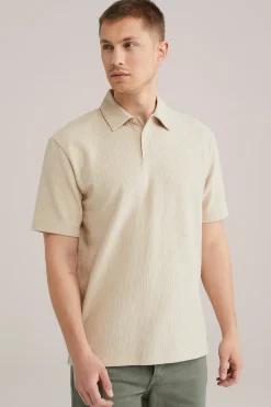 Relaxed fit polo met structuur