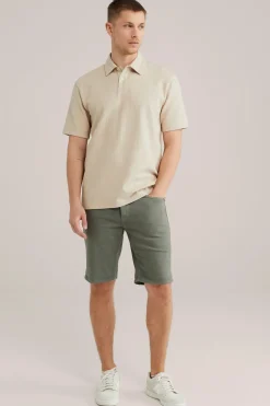 Relaxed fit polo met structuur