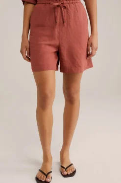 Relaxed fit short van linnenmix