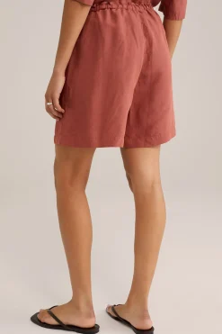 Relaxed fit short van linnenmix